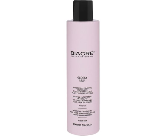 Глянцеве зволожуюче догляд-молочко з біо-кератином для всіх типів волосся Biacre Glossy Milk, 200 ml, фото _ab__is.image_number.default