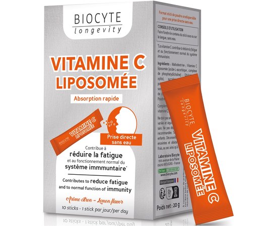 Ліпосомальний вітамін С у стиках Biocyte Vitamine C Liposomee, 10sticks, фото 
