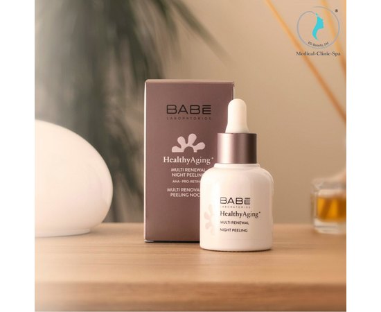 Мультивідновлюючий нічний пілінг з AHA кислотами та ретинолом Babe Laboratorios Healthy Aging Multi Renewal Night Peeling, фото _ab__is.image_number.default