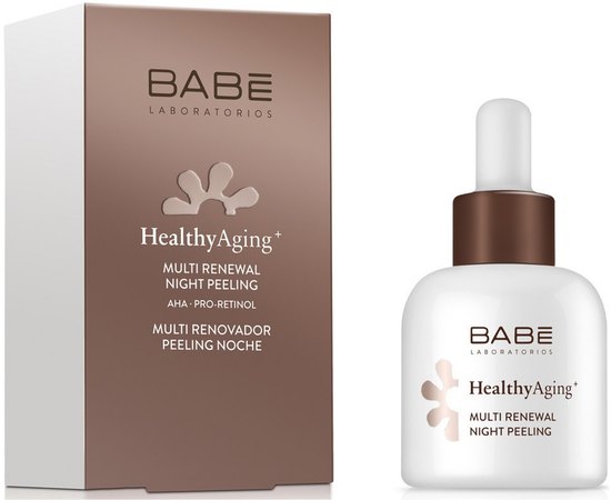 Мультиобновляющий ночной пилинг с AHA кислотами и ретинолом Babe Laboratorios Healthy Aging Multi Renewal Night Peeling, 30 ml