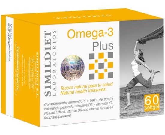 Нутрицевтик на основе Омега-3 жирных кислот Simildiet Omega-3 Plus, 60 caps