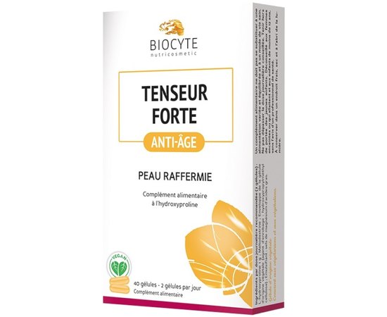 Харчова добавка для боротьби з в'ялістю та втратою пружності шкіри Biocyte Tenseur Forte, 40caps, фото 
