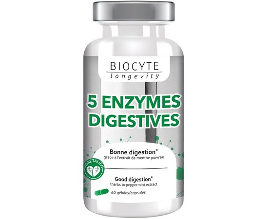 Харчова добавка для травлення Biocyte Longevity 5 Enzymes, 60gel, фото 