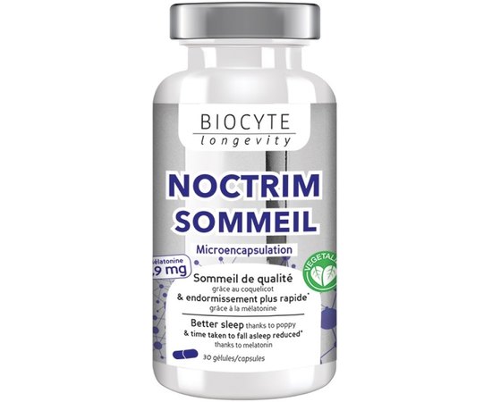 Харчова добавка для прискорення засипання Biocyte Noctrim Sommeil, 30gel caps, фото 