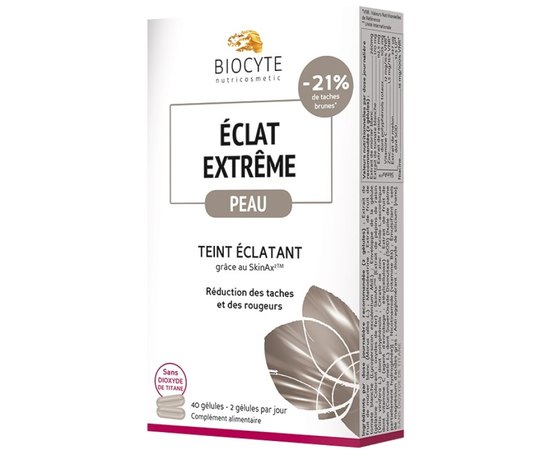 Харчова добавка для вирівнювання кольору шкіри Biocyte Eclat Extreme, 40 caps, фото 