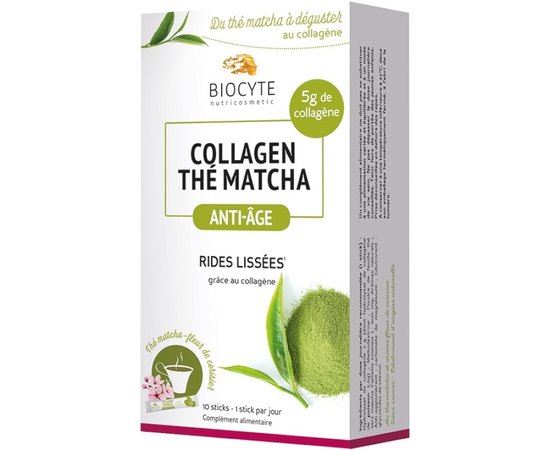 Пищевая добавка Коллаген и чай матча Biocyte Collagen Matcha Tea Anti-Aging, 10Sticks
