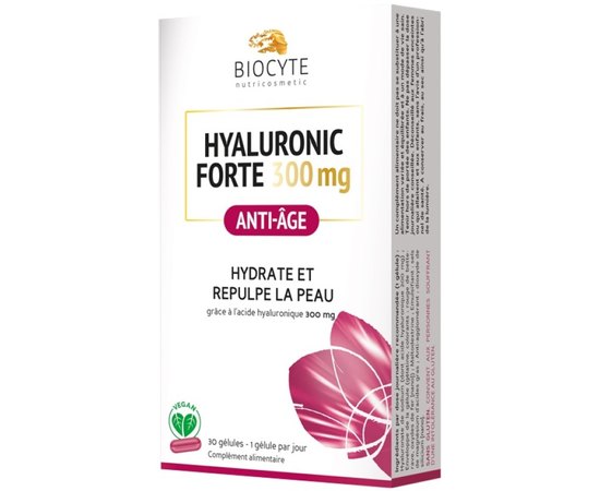 Харчова добавка з гіалуроновою кислотою Biocyte Hyaluronic Forte 300mg, 30 gel, фото 