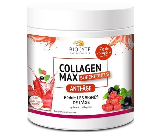 Харчова добавка з колагеном Ягоди Biocyte Collagen Max Superfruits, 20*13g, фото 
