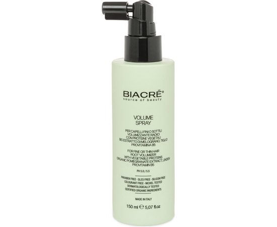 Протеїновий спрей для надання об'єму тонкому та ослабленому волоссю Biacre Volume Spray, 150 ml, фото 