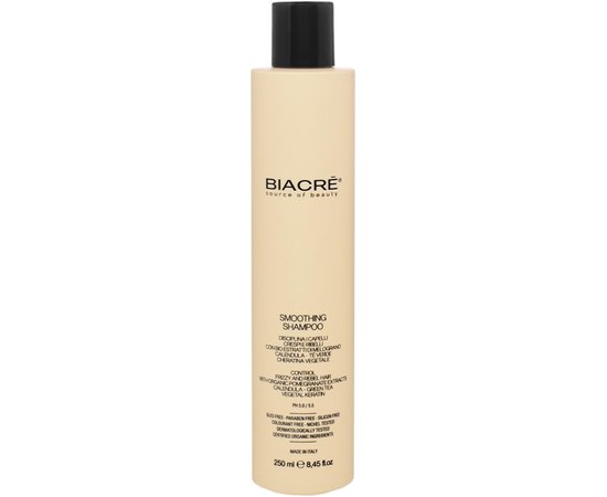 Шампунь с био-кератином для выпрямления пористых и непослушных волос Biacre Smoothing Shampoo