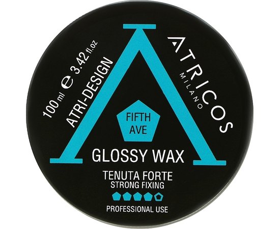 Глянсовий віск для волосся сильної фіксації Atricos Fifth Ave Glossy Wax, 200 ml, фото 