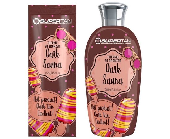Лосьон с бронзаторами 20+ эффект сауны SuperTan Dark Sauna, изображение 2