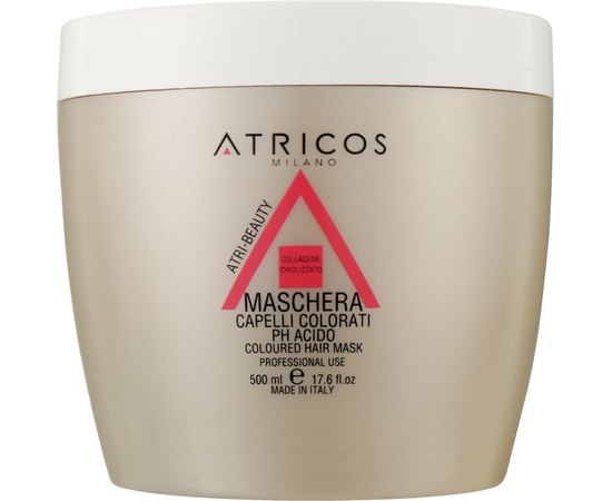 Маска для окрашенных волос с коллагеном Atricos Hydrolysed Collagen Colored Hair Mask, изображение 2