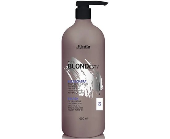 Маска с протеинами шелка для светлых седых и поврежденных волос Mirella Professional Your Blondesty Ice Mask, изображение 2