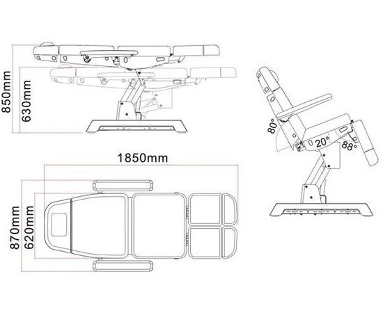 Педикюрно-косметологическая кушетка 2220A, фото _ab__is.image_number.default