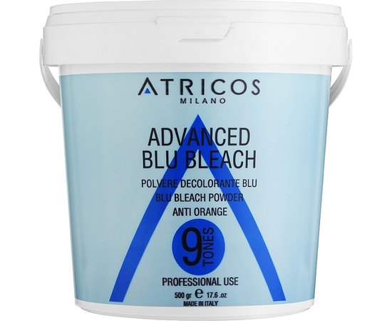 Пудра для осветления волос до 9 тонов Atricos Advanced Blue Bleach Powder