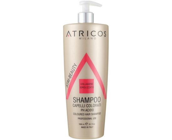 Шампунь для окрашенных волос с коллагеном Atricos Hydrolysed Collagen Acidic pH Colored Hair Shampoo, изображение 4