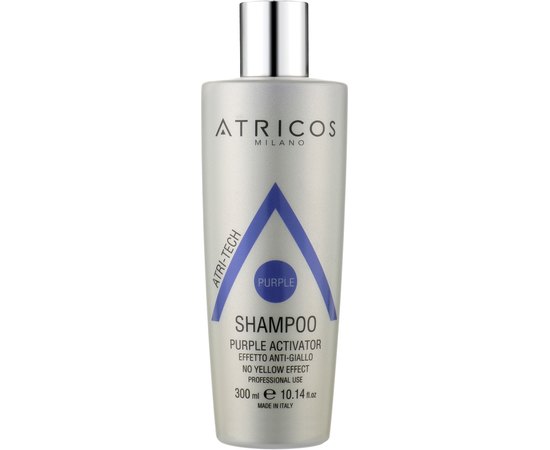 Шампунь Пурпурный активатор для светлых и седых волос Atricos Purple Activator No Yellow Effect Shampoo, изображение 2