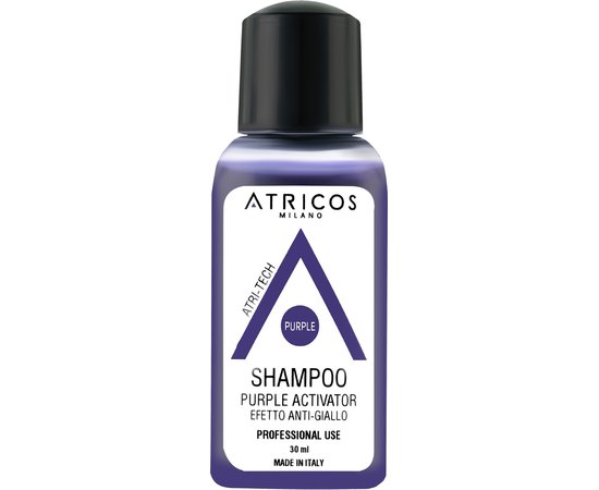 Шампунь Пурпурный активатор для светлых и седых волос Atricos Purple Activator No Yellow Effect Shampoo
