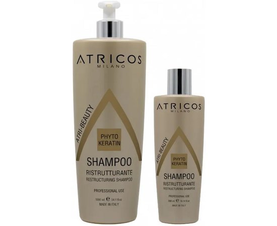 Шампунь с фитокератином для реструктуризации волос Atricos Phyto Keratin Restructuring Shampoo, изображение 3