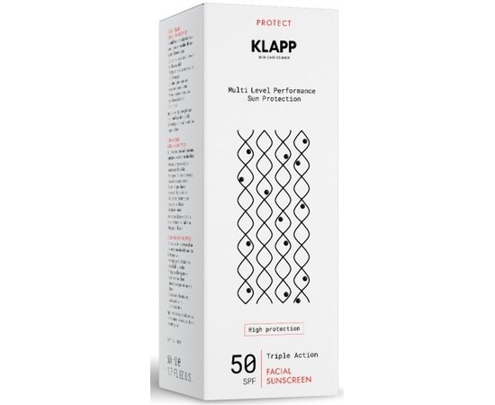 Солнцезащитный крем для лица Klapp Triple Action Facial Sunscreen SPF50, 50 ml, изображение 2