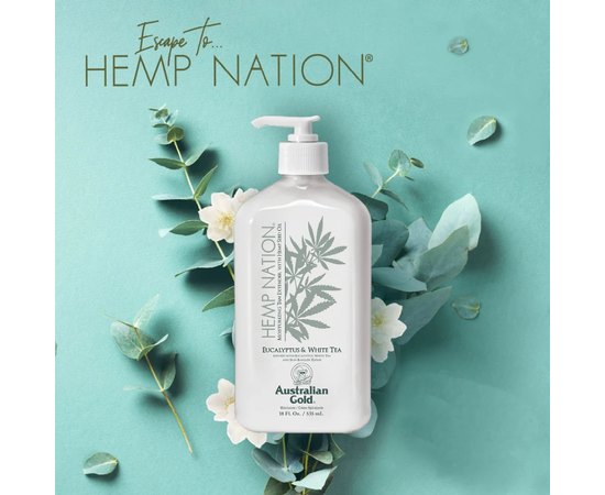 Зволожуючий лосьйон після засмаги Australian Gold Hemp Nation Eucalyptus & White Tea Body Lotion, 535 ml, фото _ab__is.image_number.default