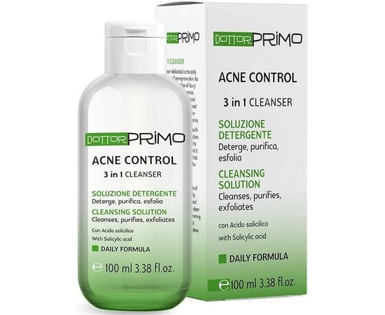 Салициловый 2% очищающий гель Акне Контроль Dottor Primo Acne Control 3 in 1 Cleanser, 100 ml