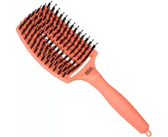 Щетка изогнутая продувная с комбинированной щетиной Olivia Garden Finger Brush Combo Coral Large, изображение 2
