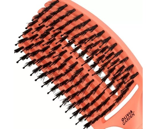 Щетка изогнутая продувная с комбинированной щетиной Olivia Garden Finger Brush Combo Coral Large, изображение 4