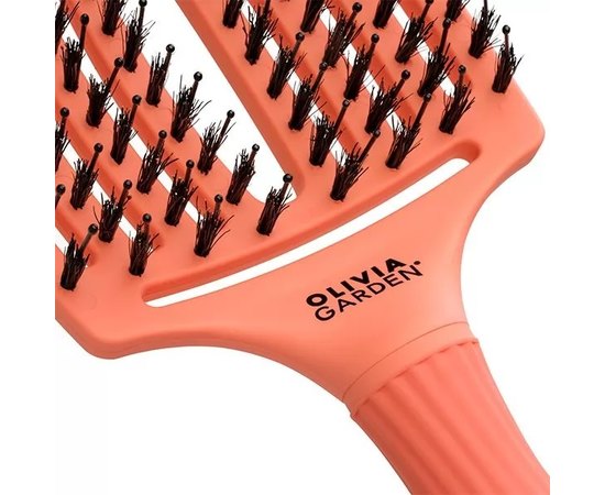 Щетка изогнутая продувная с комбинированной щетиной Olivia Garden Finger Brush Combo Coral Large, изображение 5