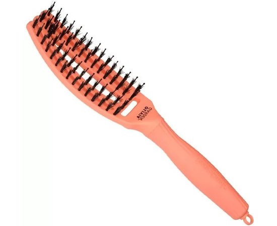 Щетка изогнутая продувная с комбинированной щетиной Olivia Garden Finger Brush Combo Coral Small, изображение 2
