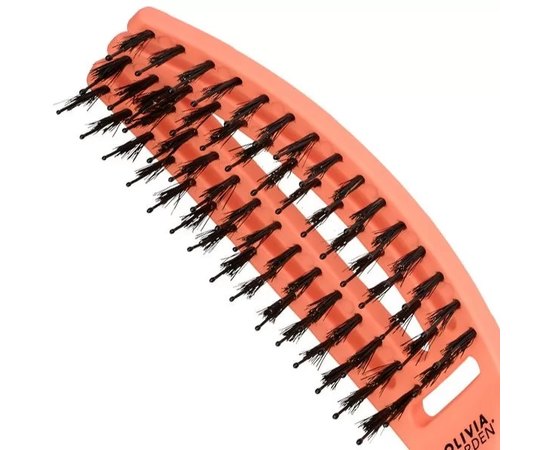 Щетка изогнутая продувная с комбинированной щетиной Olivia Garden Finger Brush Combo Coral Small, изображение 4