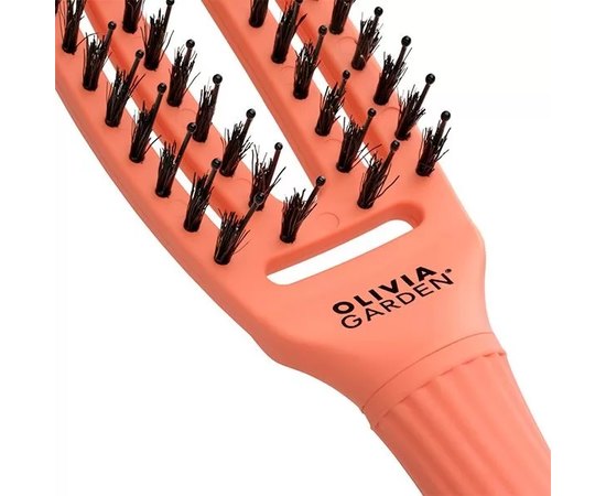 Щетка изогнутая продувная с комбинированной щетиной Olivia Garden Finger Brush Combo Coral Small, изображение 5