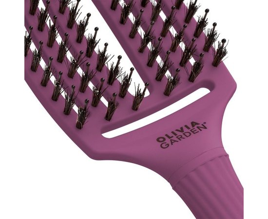 Щетка изогнутая продувная с комбинированной щетиной Olivia Garden Finger Brush Combo Deep Purple, изображение 2