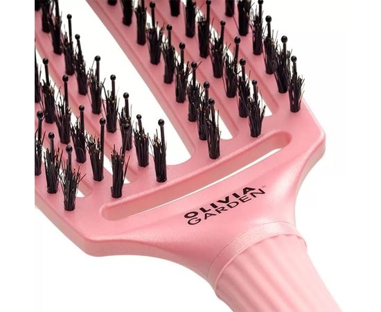 Щетка изогнутая продувная с комбинированной щетиной Olivia Garden Finger Brush Combo Love Your Art Amore Pearl Pink, изображение 4