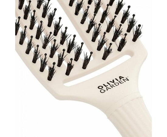 Щетка изогнутая продувная с комбинированной щетиной Olivia Garden Finger Brush Combo Medium Edelweiss, изображение 4