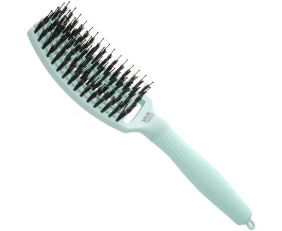 Щетка изогнутая продувная с комбинированной щетиной Olivia Garden Finger Brush Combo Nineties Fizzy Mint, изображение 2