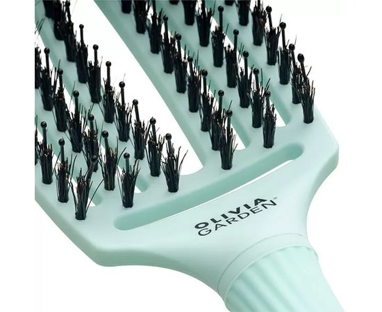 Щетка изогнутая продувная с комбинированной щетиной Olivia Garden Finger Brush Combo Nineties Fizzy Mint, изображение 4