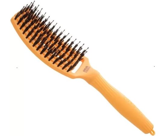 Щетка изогнутая продувная с комбинированной щетиной Olivia Garden Finger Brush Combo Nineties Juicy Orange, изображение 2