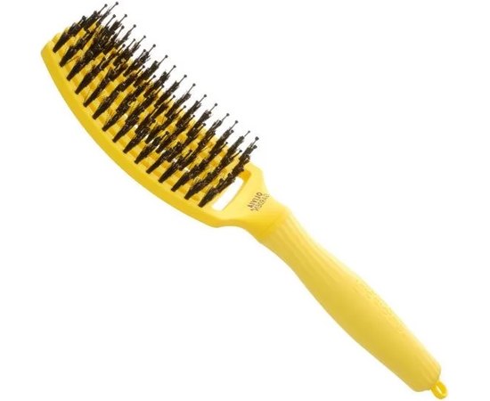Щетка изогнутая продувная с комбинированной щетиной Olivia Garden Finger Brush Combo Nineties Sweet Lemonade, изображение 2