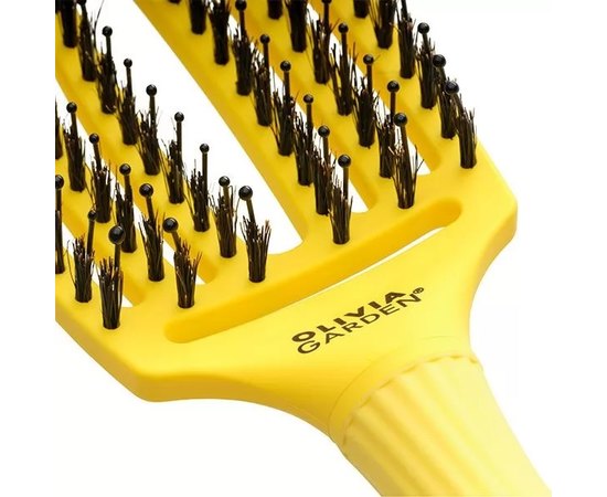 Щетка изогнутая продувная с комбинированной щетиной Olivia Garden Finger Brush Combo Nineties Sweet Lemonade, изображение 4