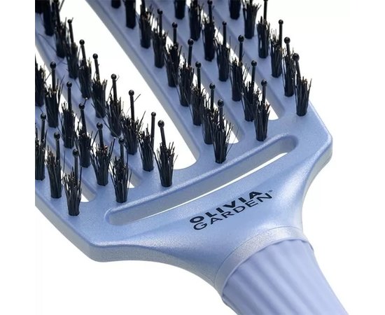 Щетка изогнутая продувная с комбинированной щетиной Olivia Garden Finger Combo Brush Love Your Art Amore Pearl Blue, изображение 4