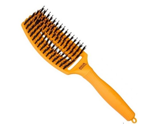 Щетка изогнутая продувная с комбинированной щетиной Olivia Garden Finger Brush Combo Medium SunFlower, изображение 2