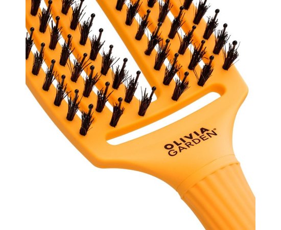 Щетка изогнутая продувная с комбинированной щетиной Olivia Garden Finger Brush Combo Medium SunFlower, изображение 4