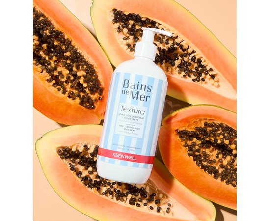 Увлажняющее молочко для тела с экстрактом папайи Keenwell Moisturizing Body Emulsion Body With Papaya Extract, 500 ml, изображение 2