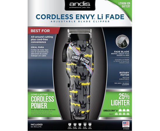 Машинка для стрижки Andis Codless US Pro Li Fade Nation Crown AN 73100, изображение 3