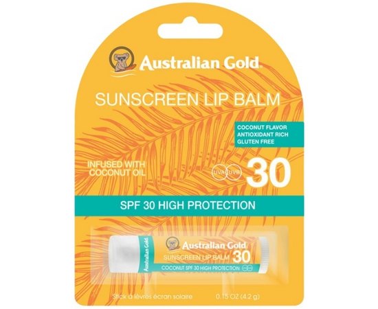Бальзам для губ Australian Gold Sunscreen Lip Balm SPF 30 High Protection, 4.2 g, фото 
