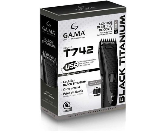 Машинка для стрижки волос GA.MA Black Titanium T742 GM4510, изображение 3