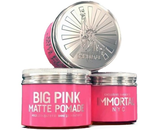 Матовая помада для волос Immortal Big Pink Matte Pomade, 100 ml, изображение 2