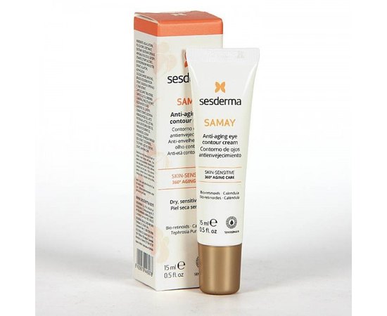 Антивозрастной крем-контур для зоны вокруг глаз Sesderma Samay Anti-Aging Eye Contour Cream, 15 ml, изображение 3